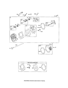 Cylinder Head/Valve Gasket Set Diagram and Parts List for 120400 0023-0242 Briggs and Stratton Engine